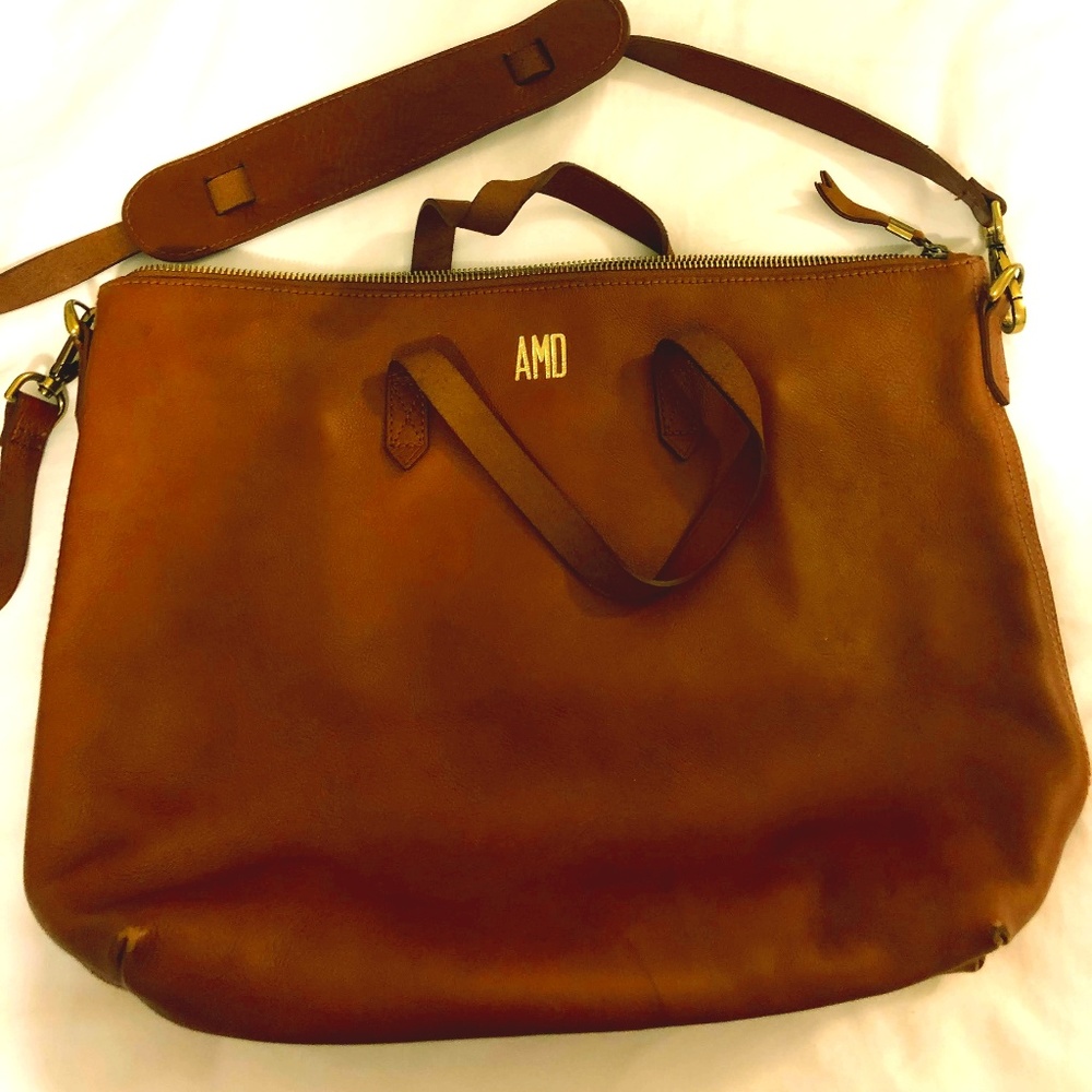 Madewell Women's Zip Top Transport Carryall Camel